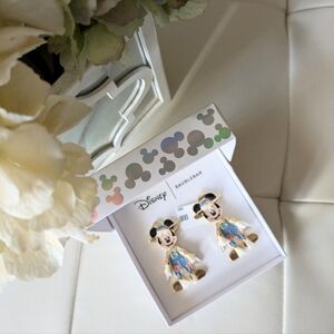 New in Box, Mickey Mouse Scarecrow Enamel Dangle Earrings